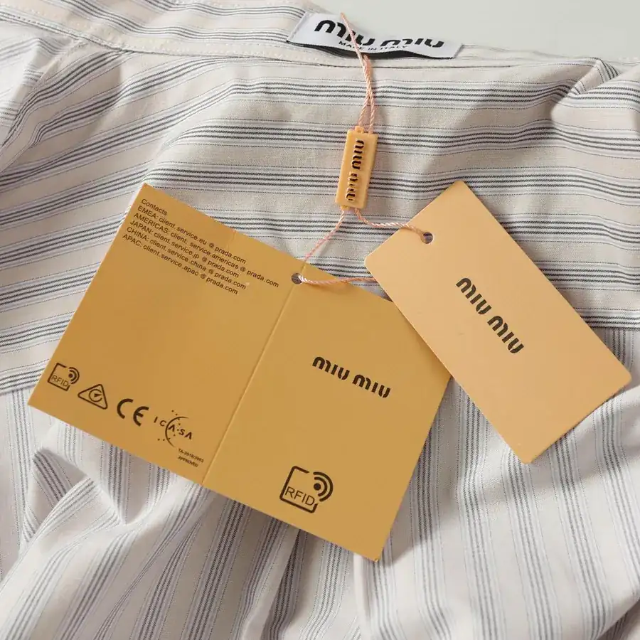 Miumiu Miu Miu 25ss New Arrival Embroidered Striped Regular Shirt