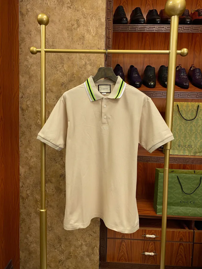 Gucci High Version Polo Shirt 2025 New Collection, Classic Embroidery, Elegant Collar