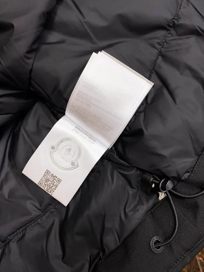Premium Down Ski Jacket Moncler, Black & White, Hooded Outdoor