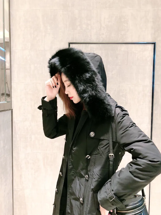 BBR Barbour Oversized Down Coat with Fur Trim