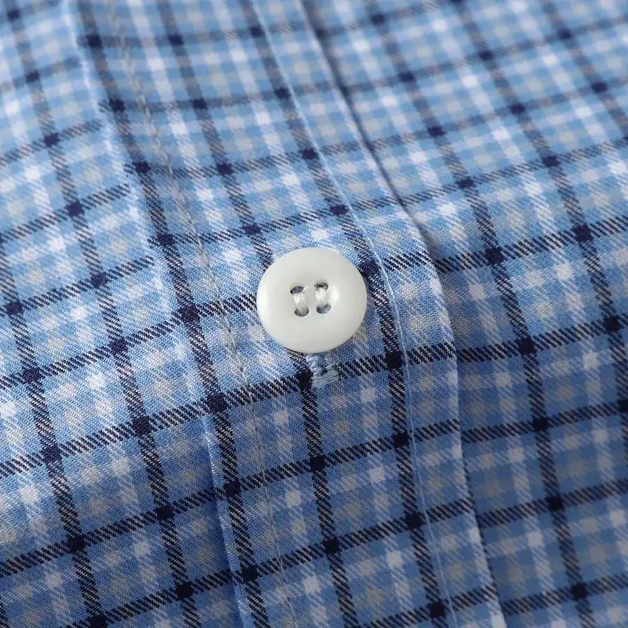 Miumiu Miu Miu MM Fine Check Embroidered Long Sleeve Shirt