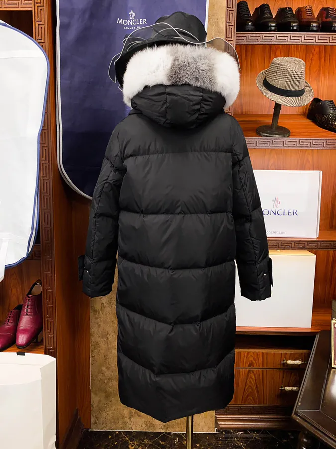 Moncler Fox Fur Trim Long Coat for Women
