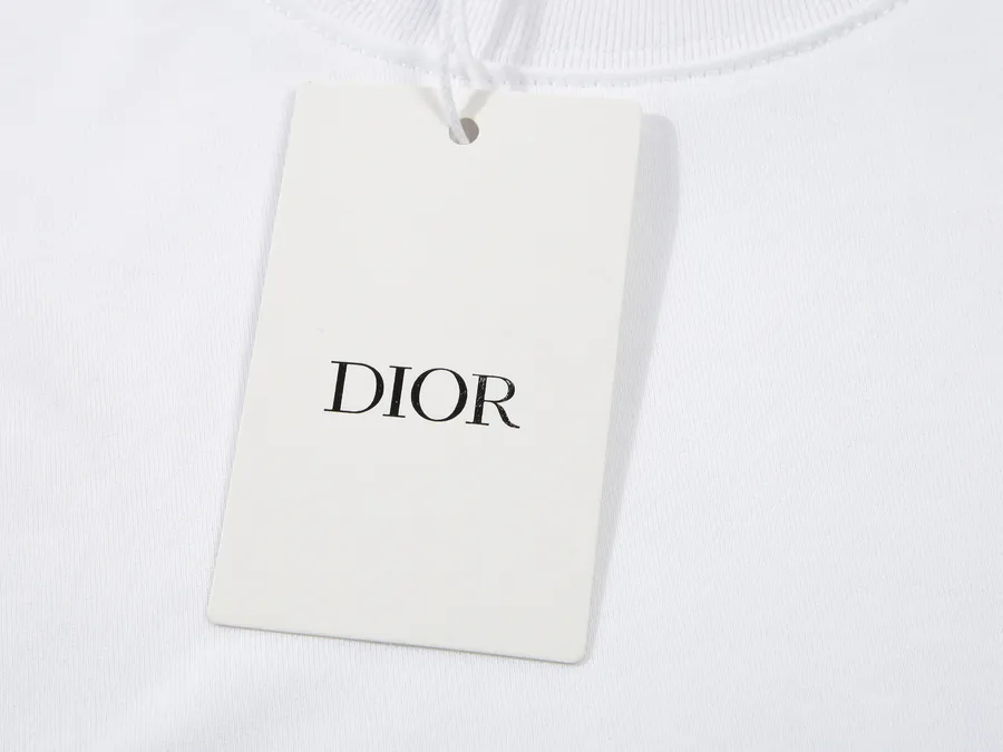 CD Di*Or Print Letter Short Sleeve T Shirt