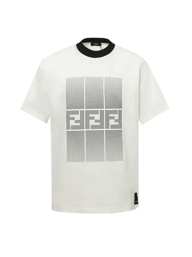 Fendi 25ss FF Print Logo T Shirt Casual Style