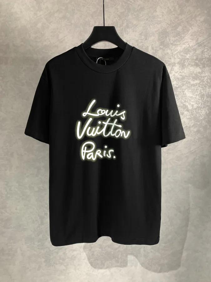 1V Loro Piana New Creative Letter Short Sleeve T shirt