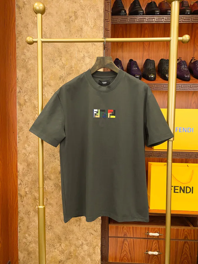 FE&NDI Premium Short Sleeve T Shirt with Triple Embroidery