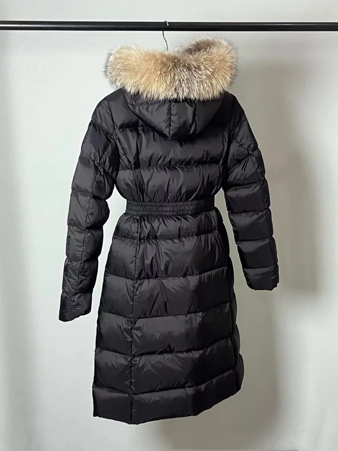 MONCLER Montant BOED Series Winter Hoodie with Belt and Faux Fur Trim