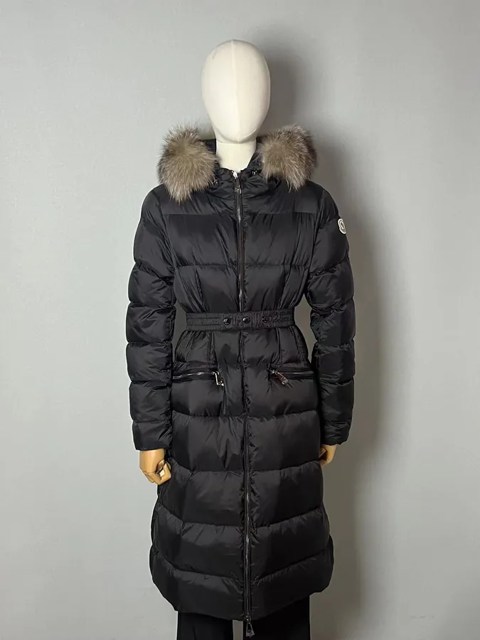 MONCLER Montant BOED Series Winter Hoodie with Belt and Faux Fur Trim