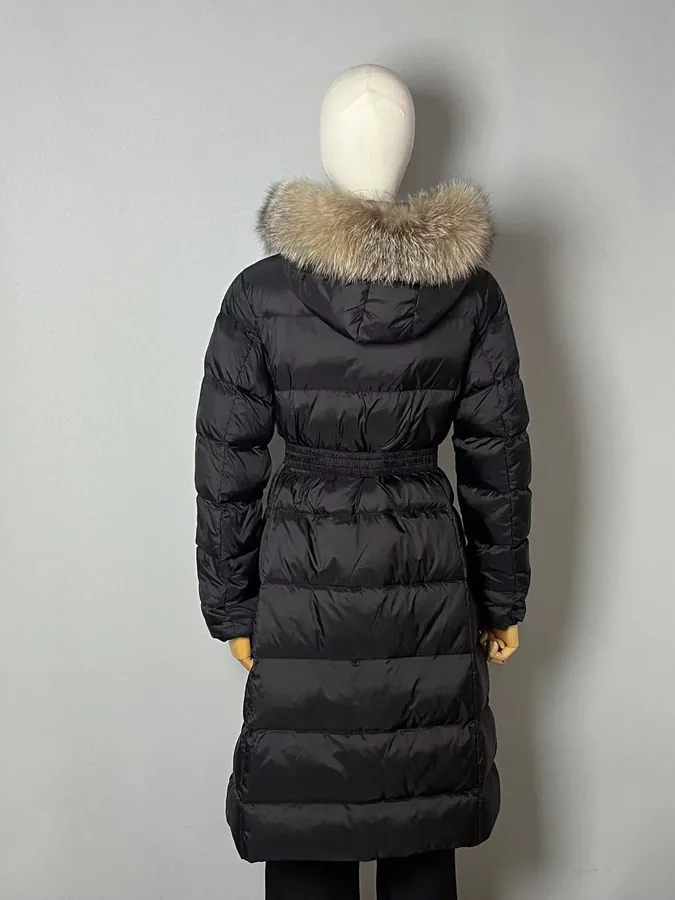 MONCLER Montant BOED Series Winter Hoodie with Belt and Faux Fur Trim