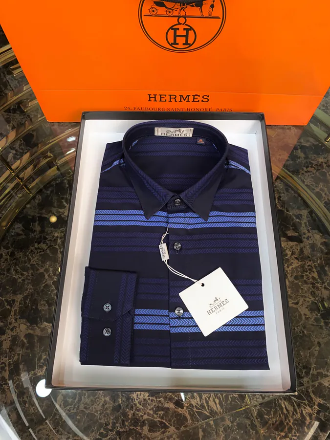 Hermès Men's Shirt Premium Fabric, Perfect Fit
