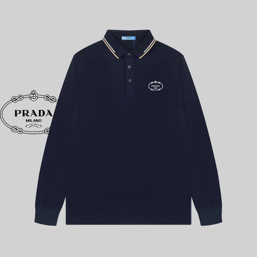 Pard@Prada Official Polo Shirt Breathable Piquet Fabric, Modern Elegance