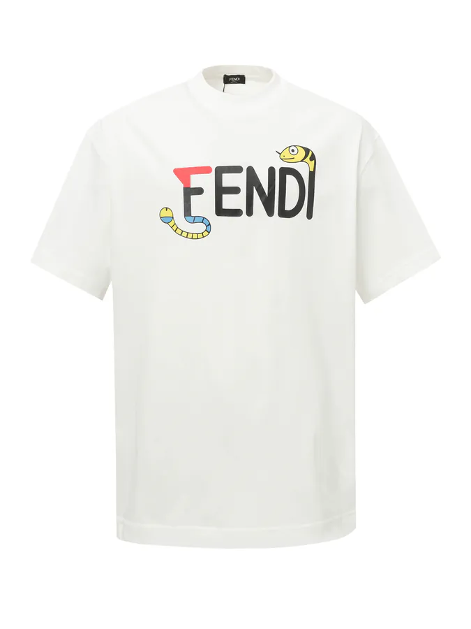Fendi New Logo Print T Shirt Casual Style