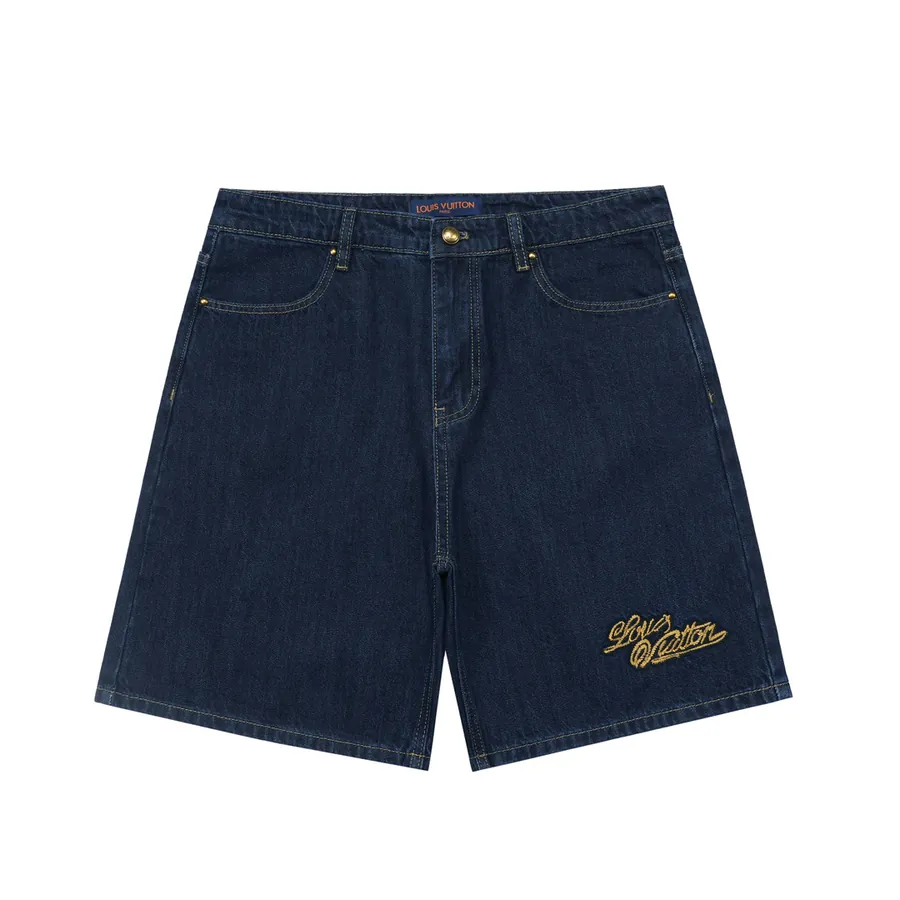 1V Synchronized Batch230 Denim Jeans with Wheat Letter Embroidery