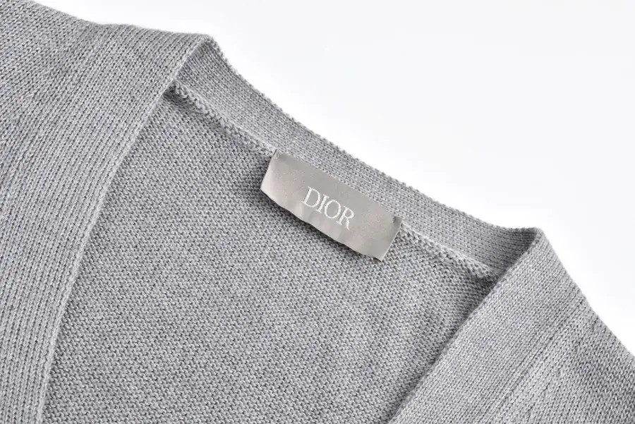 CD 24FW Letter Embroidery Wool Cardigan