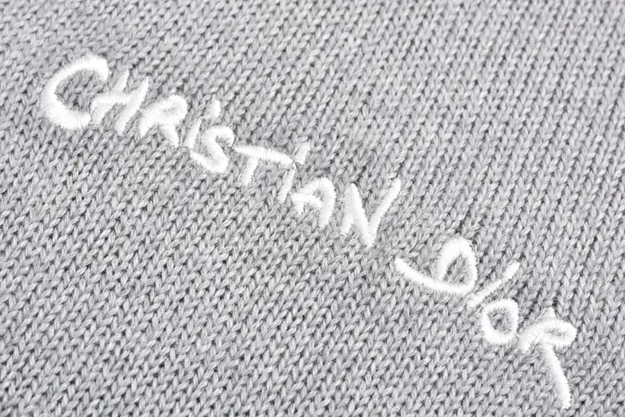 CD 24FW Letter Embroidery Wool Cardigan