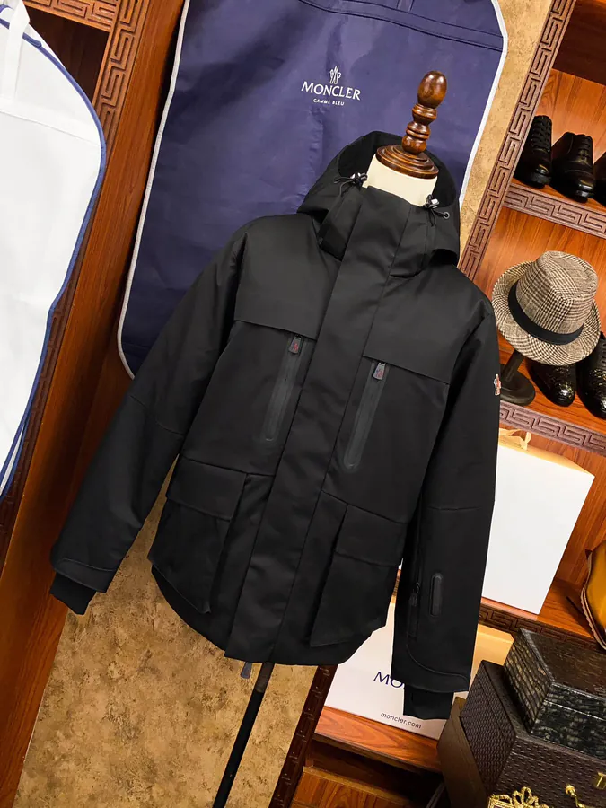 Moncler Ski Jacket Premium Quality, Black and Navy Blue, Outdoor Style