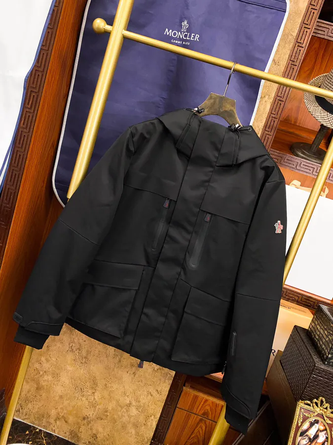 Moncler Ski Jacket Premium Quality, Black and Navy Blue, 95% Down Fill