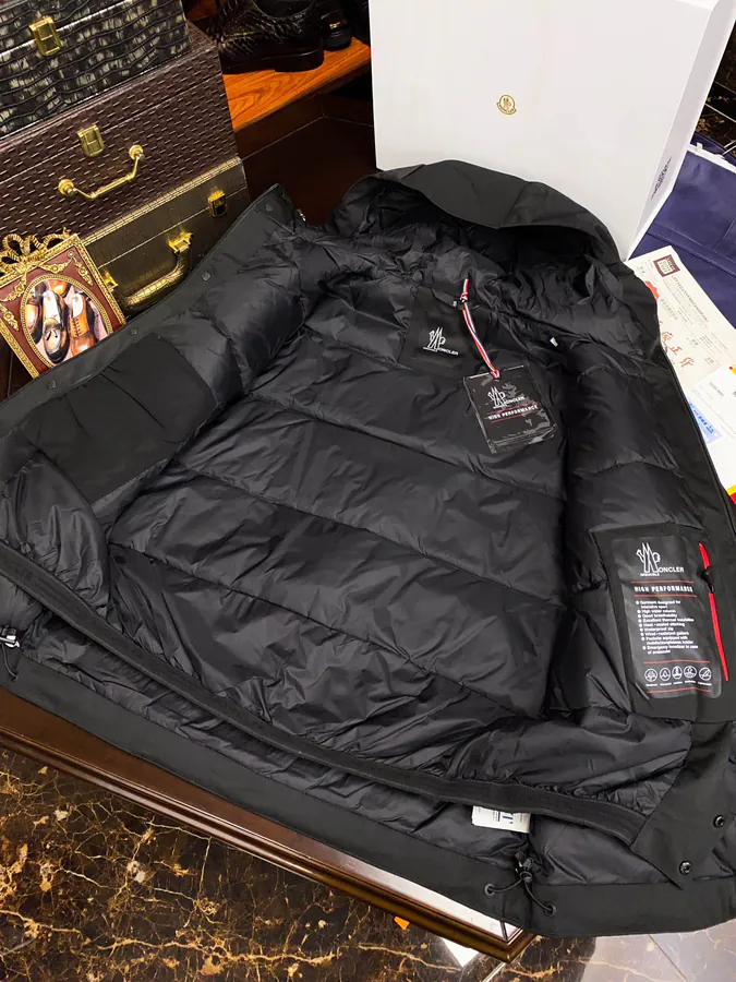 Moncler Ski Jacket Premium Quality, Black and Navy Blue, 95% Down Fill