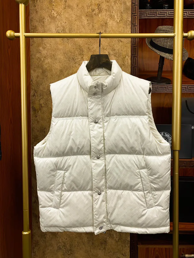 Come Hearts Dark Pattern Down Vest with High End Fabric