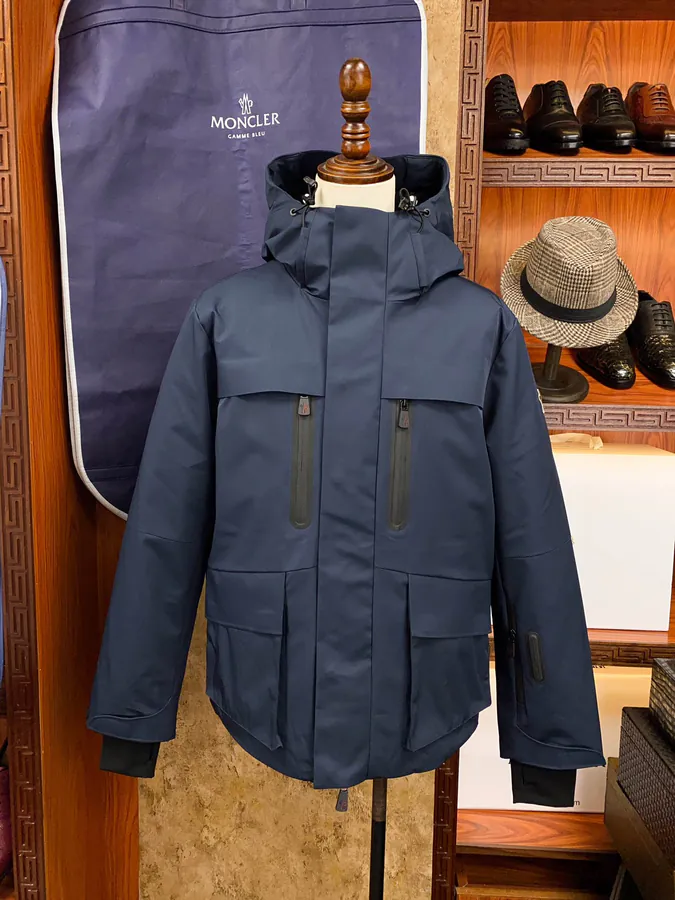 Moncler Ski Jacket Premium Quality, Black and Navy Blue, Sporty Outdoor Style