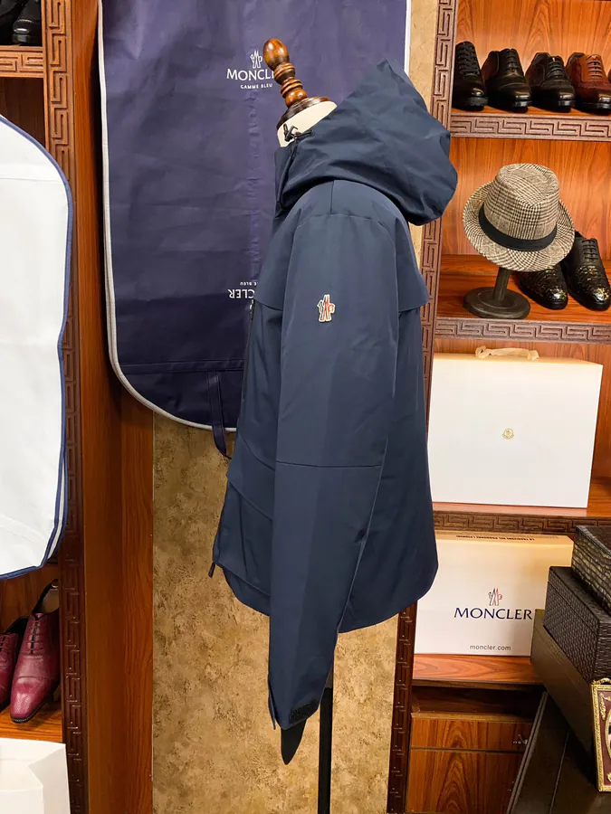 Moncler Ski Jacket Premium Quality, Black and Navy Blue, Sporty Outdoor Style