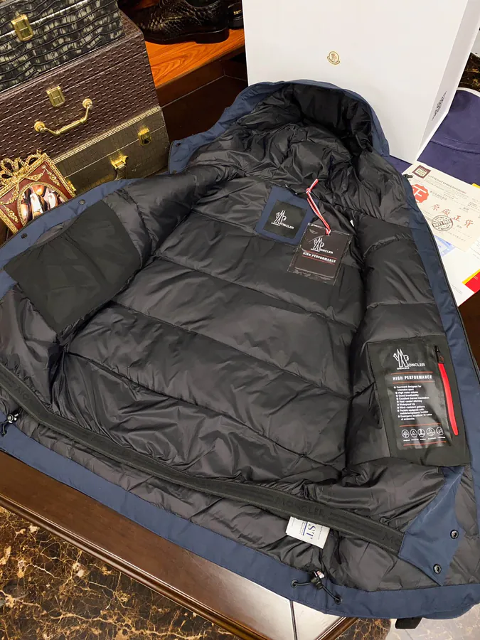 Moncler Ski Jacket Premium Quality, Black and Navy Blue, Sporty Outdoor Style