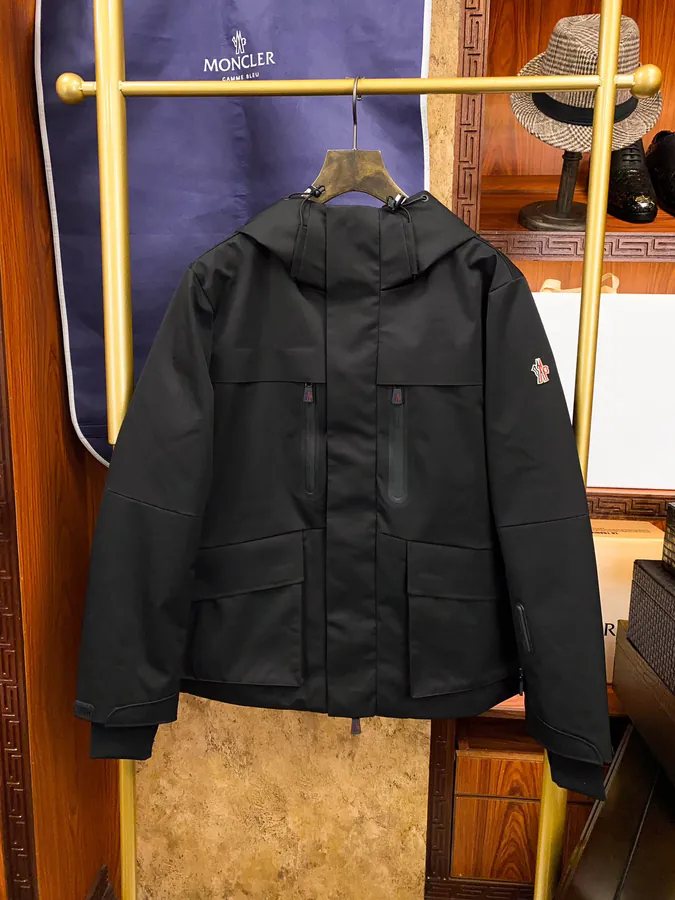 Moncler Ski Jacket Premium Quality, Black and Navy Blue, 95% Down Fill