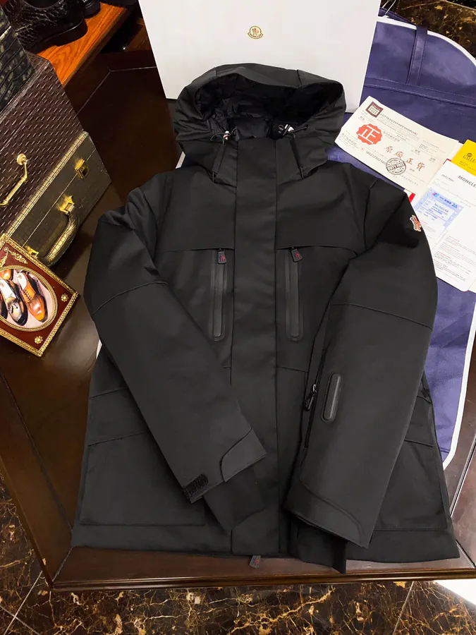 Moncler Ski Jacket Premium Quality, Black and Navy Blue, 95% Down Fill