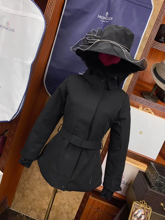Moncler Laplance Ski Jacket Premium Women's Skiwear with Hood and Belt