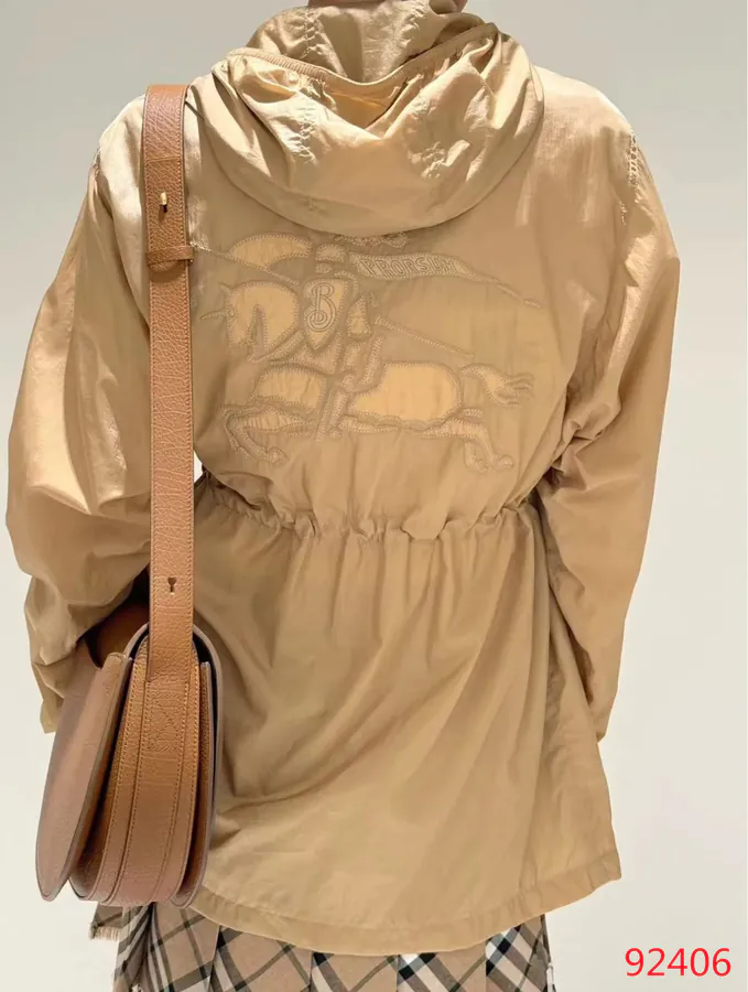 Barbour New Medium Length Jacket with Hood, Belted Waist