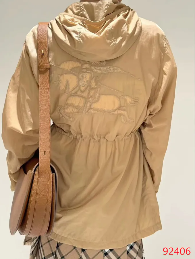 Barbour New Longline Jacket with Hood, Belt and Drawstring Waist