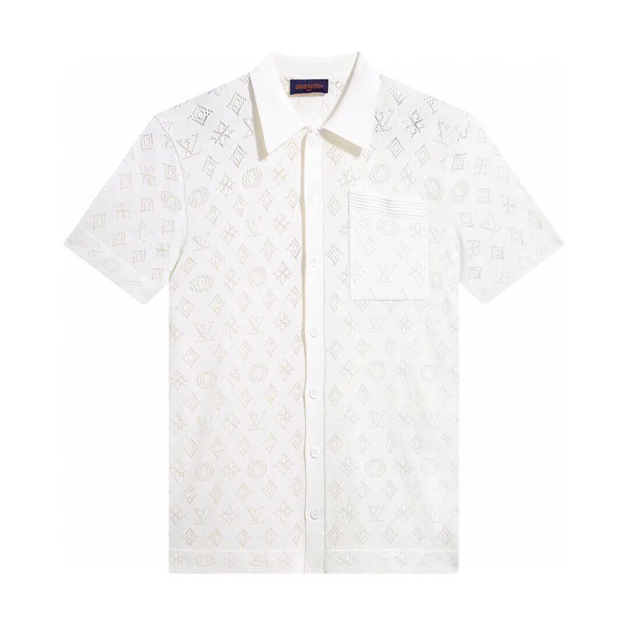 Loro Piana Spring Summer New Lattice Pattern Knit Polo Shirt