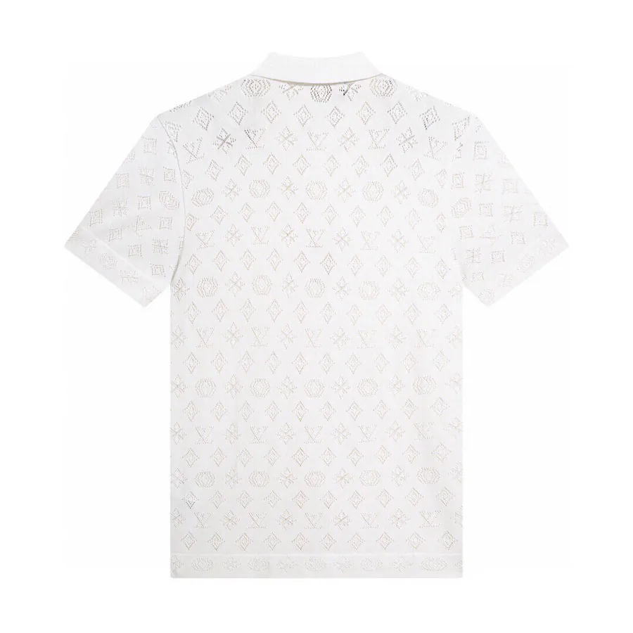 Loro Piana Spring Summer New Lattice Pattern Knit Polo Shirt