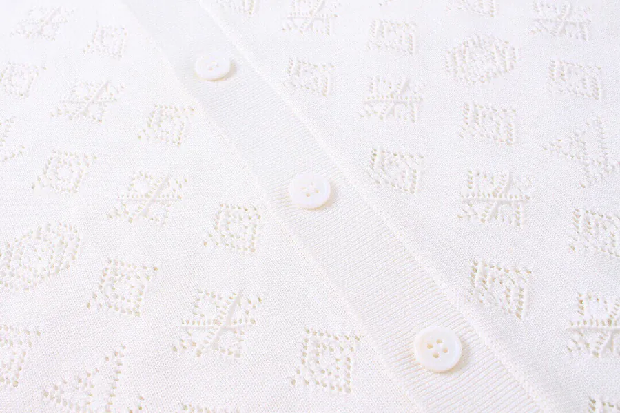 Loro Piana Spring Summer New Lattice Pattern Knit Polo Shirt
