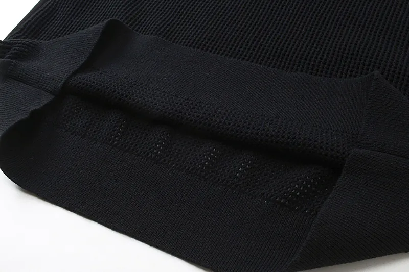PRAD 25SS Spring Summer New Embroidered Fashion Cotton Blend Mesh镂空 Knit Shirt