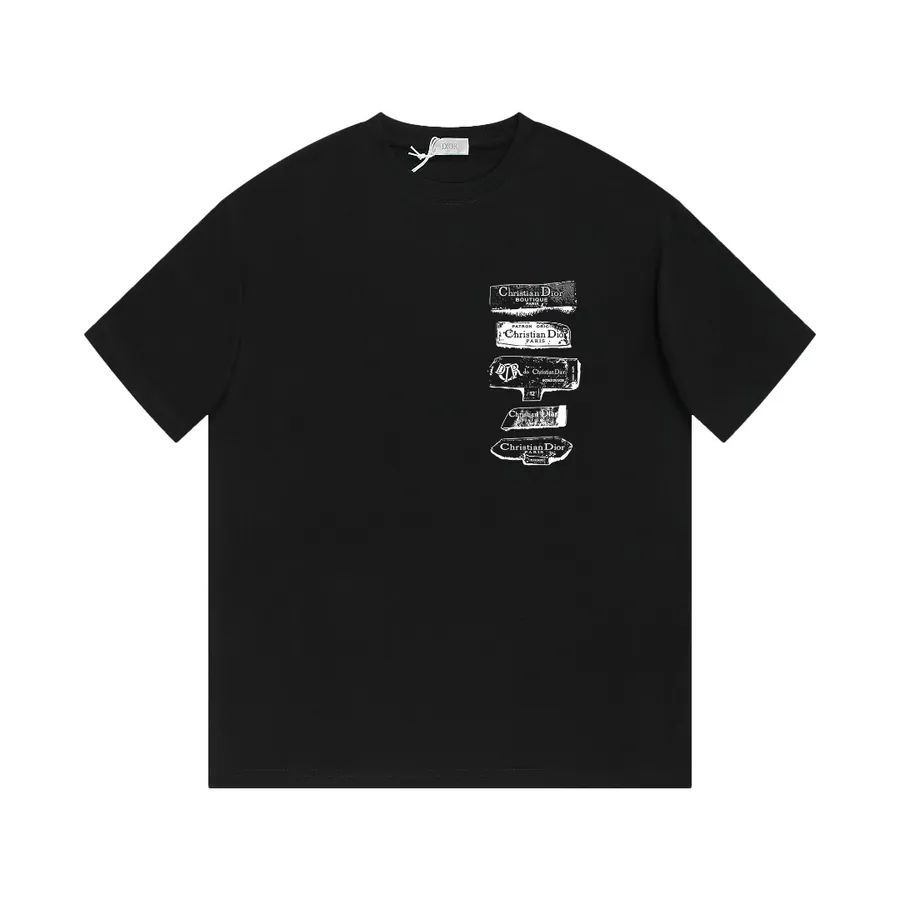 CD Di*Or Print Letter Short Sleeve T Shirt