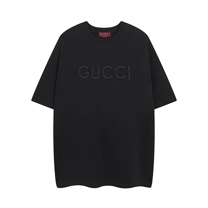 Gucci 24ss立体净色刺绣圆领T恤 男女同款