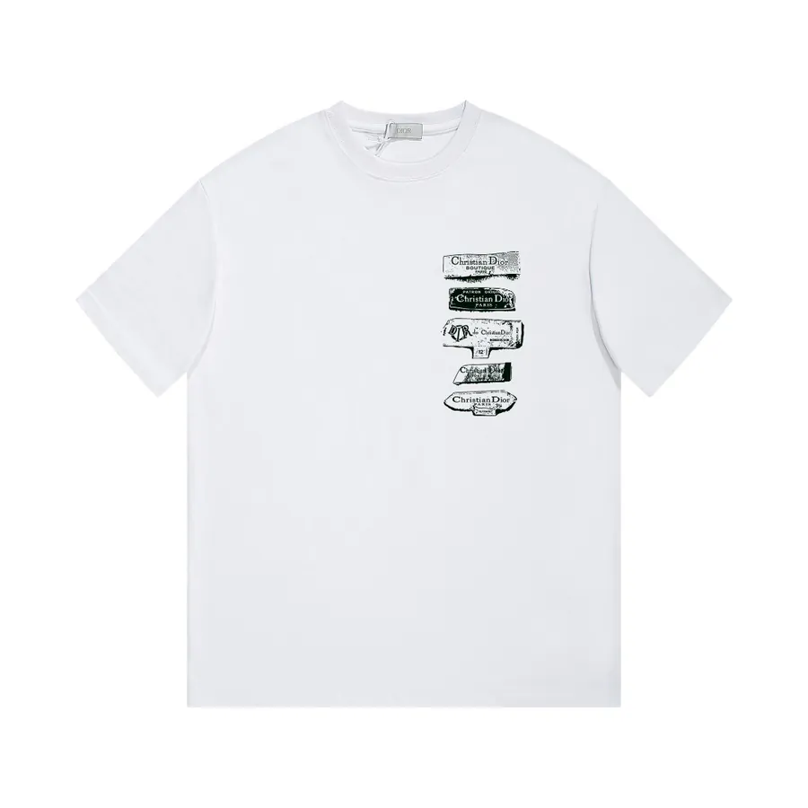 CD Di*Or Print Letter Short Sleeve T Shirt