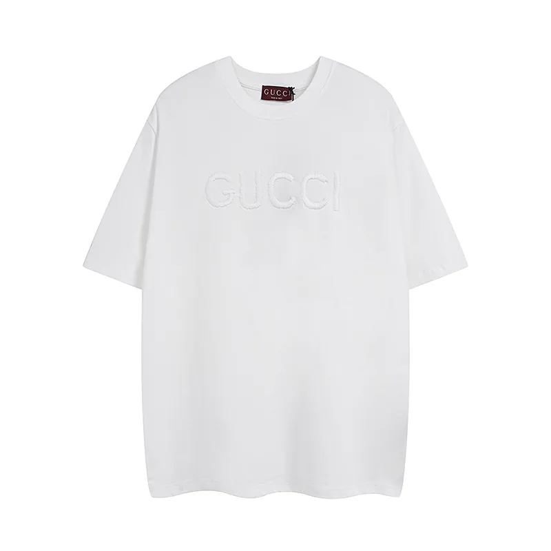 Gucci 24ss立体净色刺绣圆领T恤 Loose Fit, Unisex
