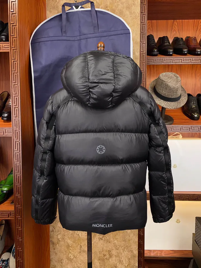 Moncler Men's and Women's Jacket Grey and Black Classic Design