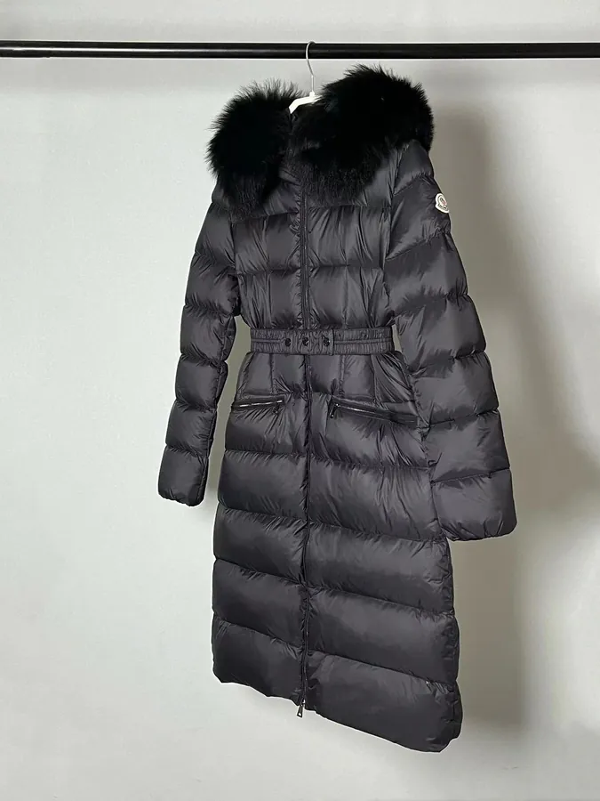 MONCLER Montant BOED Series Winter Hoodie with Belt and Faux Fur Trim