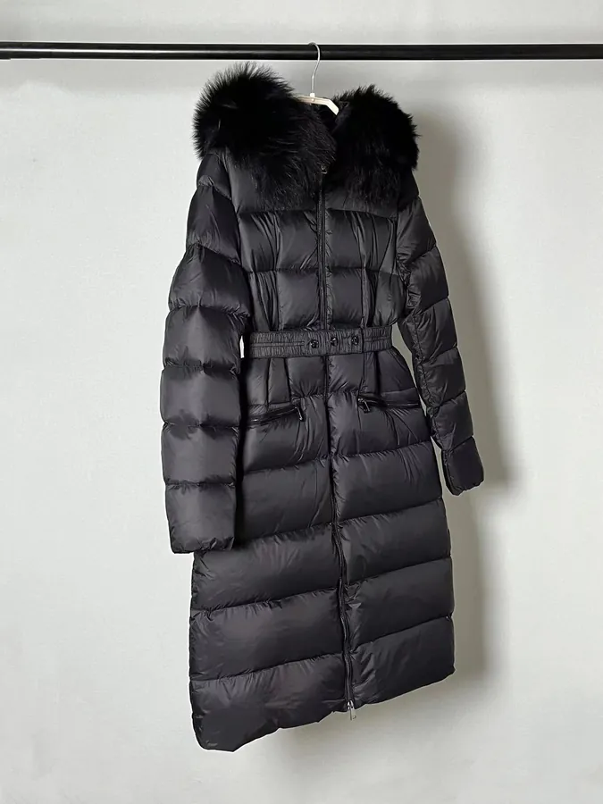 MONCLER Montant BOED Series Winter Hoodie with Belt and Faux Fur Trim