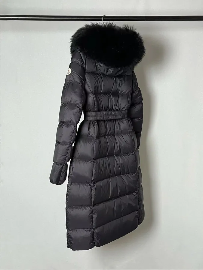 MONCLER Montant BOED Series Winter Hoodie with Belt and Faux Fur Trim