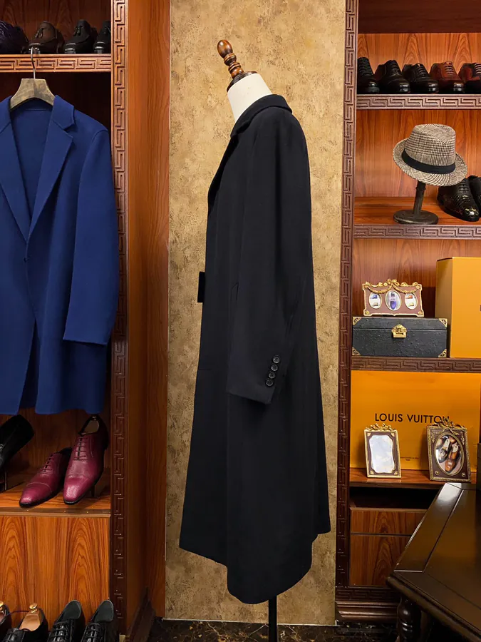 1V Men's Long Coat Premium Wool Blend