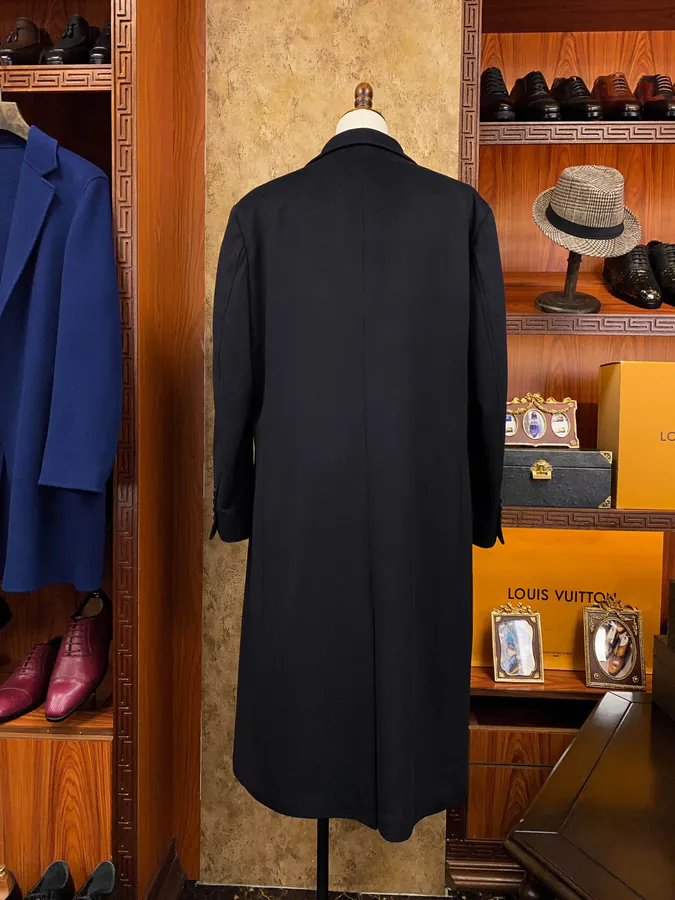 1V Men's Long Coat Premium Wool Blend