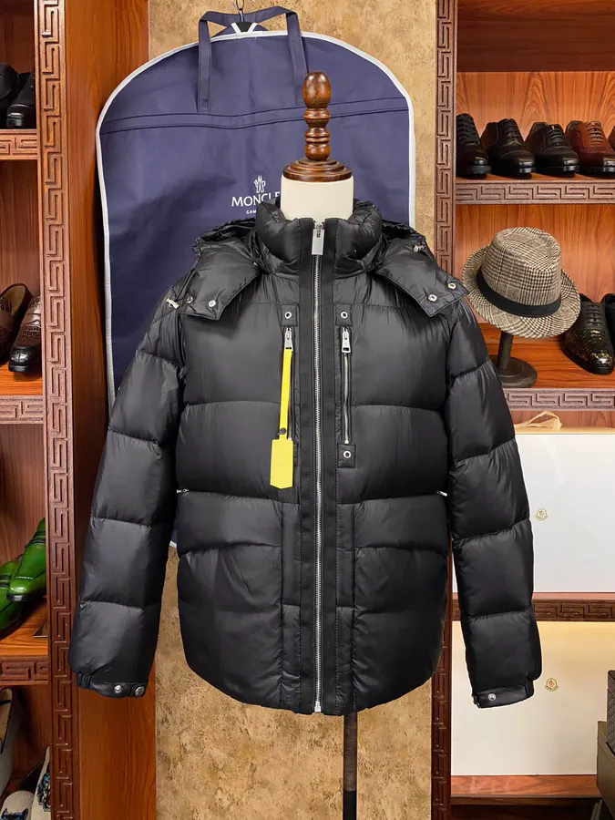 Moncler Men's and Women's Jacket Grey and Black Classic Design