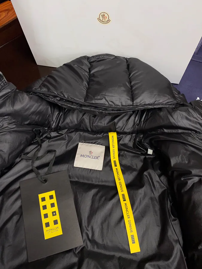Moncler Men's and Women's Jacket Grey and Black Classic Design