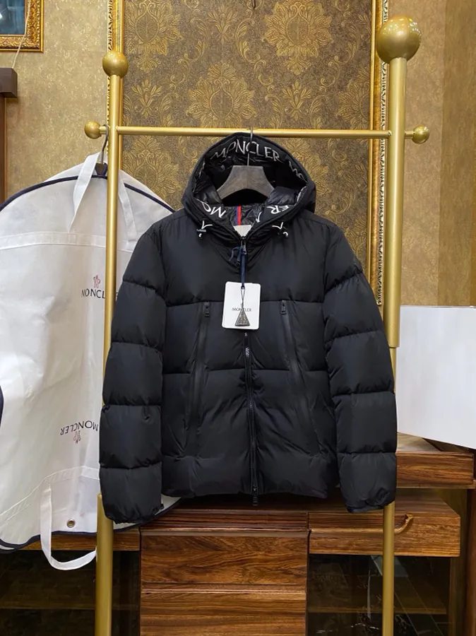 Moncler Men's and Women's Hooded Down Jacket with 80s Style Design