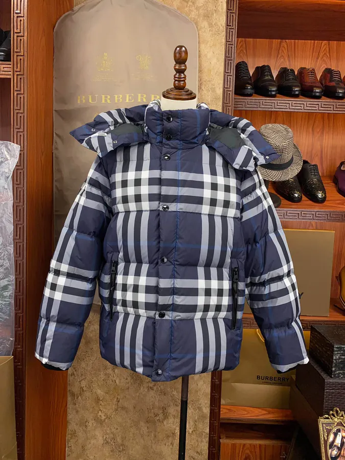 Burberry Blue Tartan Down Jacket Exclusive Edition