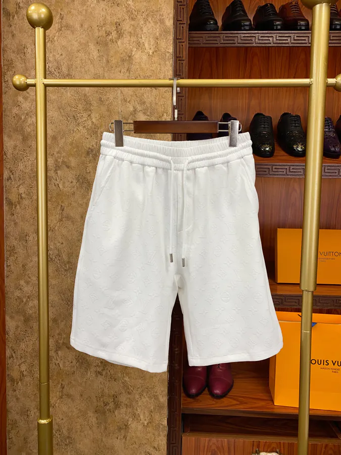 1V Classic Full Logo Jacquard Silk Elastic Tie Belt Shorts